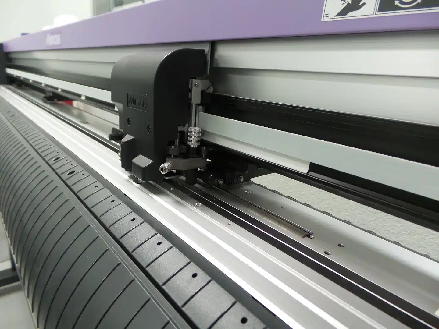close up of sign printer head